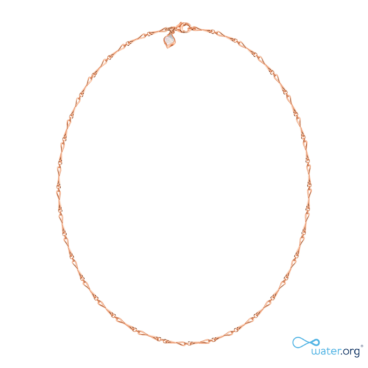 WaterDrop Small Link Necklace in 14k Rose SMO Gold