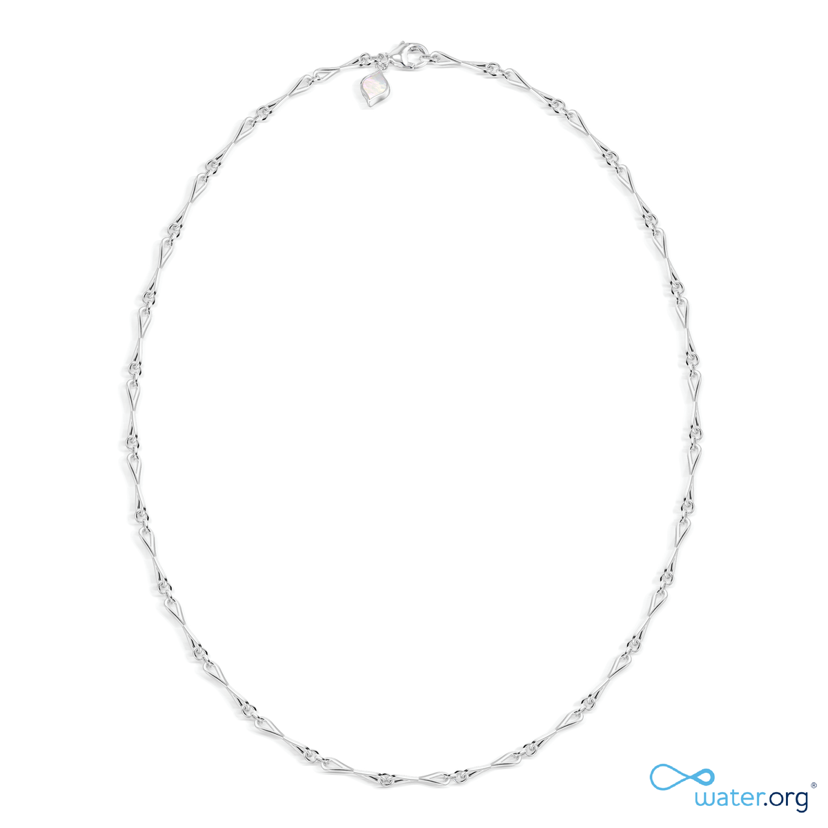 WaterDrop Medium Link Necklace in Sterling Silver