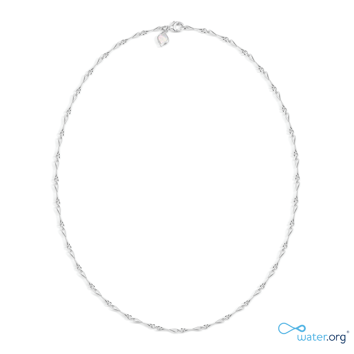 WaterDrop Small Link Necklace in Sterling Silver