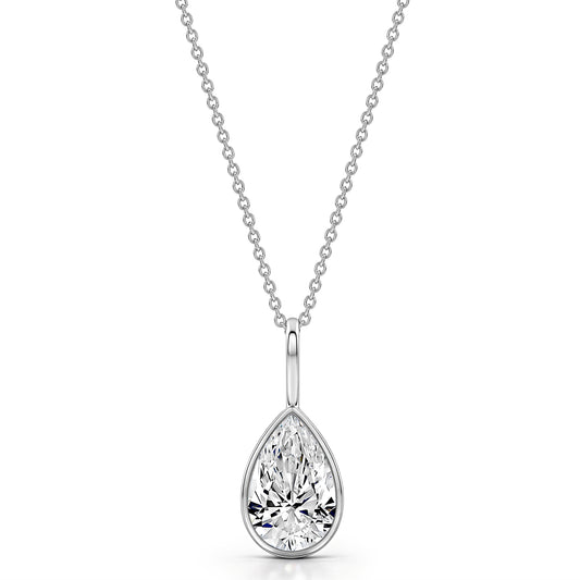 Roseate WaterDrop 2.00 carat pear-shaped lab-grown diamond pendant