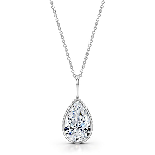 Roseate WaterDrop 3.00 carat pear-shaped lab-grown diamond pendant