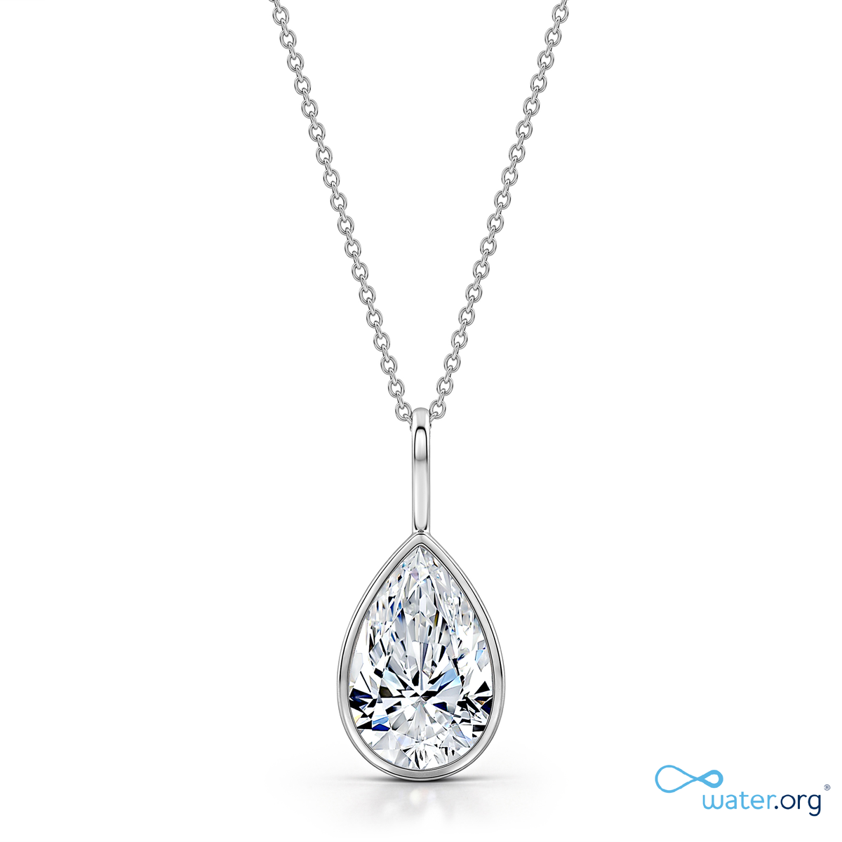 WaterDrop 3.0 ct Lab-Grown Pear Diamond Pendant
