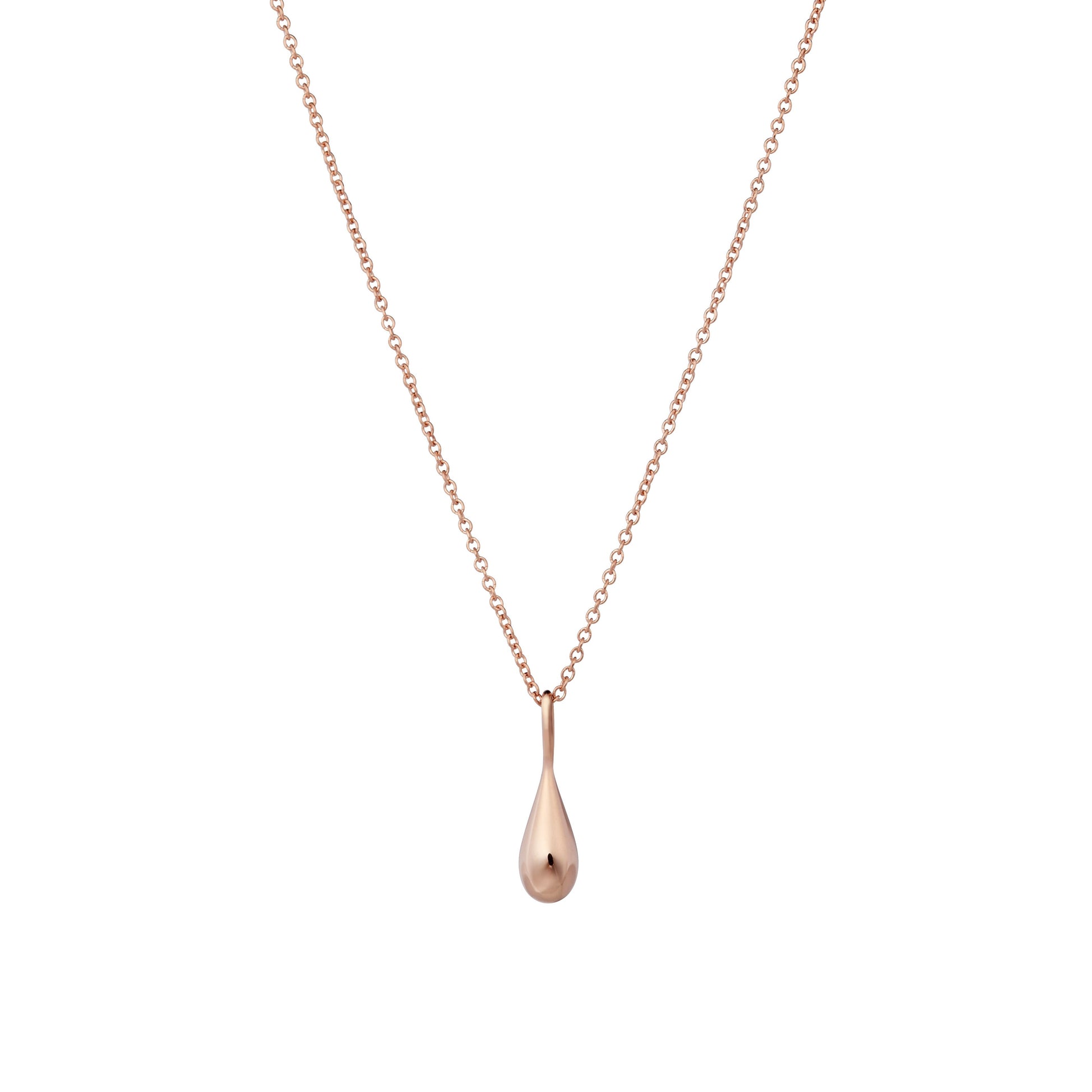 Roseate WaterDrop small pendant in 14k rose gold with mother-of-pearl