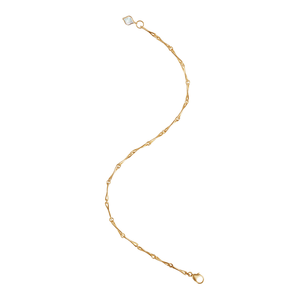 Roseate WaterDrop small link bracelet in 14k yellow gold with mother-of-pearl