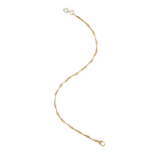 Roseate WaterDrop small link bracelet in 14k yellow gold with mother-of-pearl