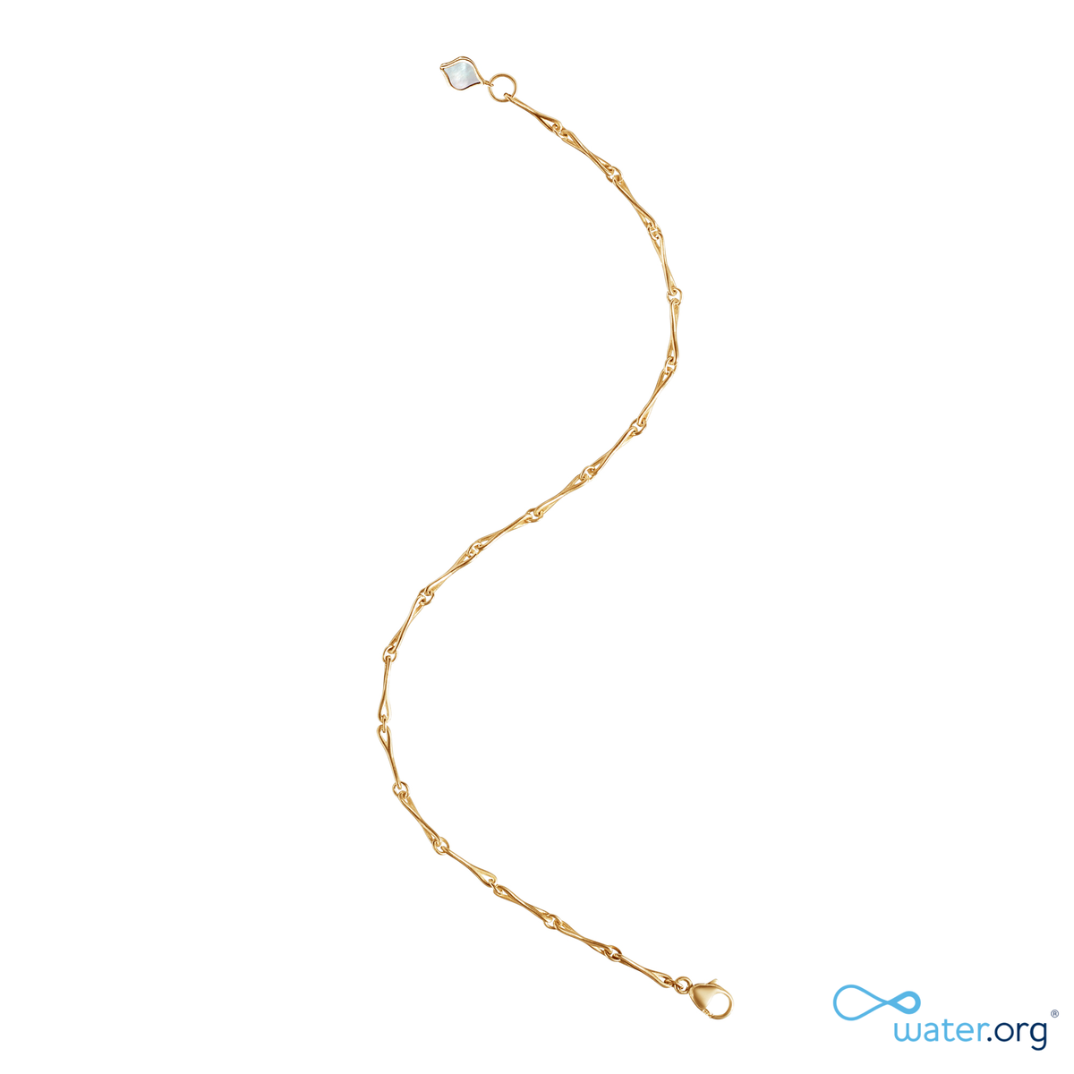 WaterDrop Small Link Bracelet in 14k Yellow SMO Gold