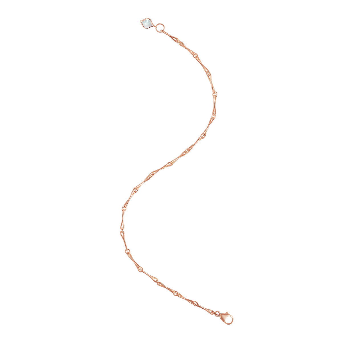 Roseate WaterDrop small link bracelet in 14k rose gold with mother-of-pearl