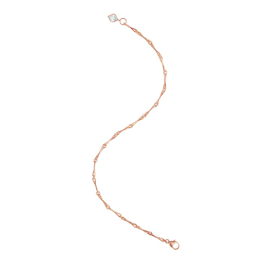 Roseate WaterDrop small link bracelet in 14k rose gold with mother-of-pearl