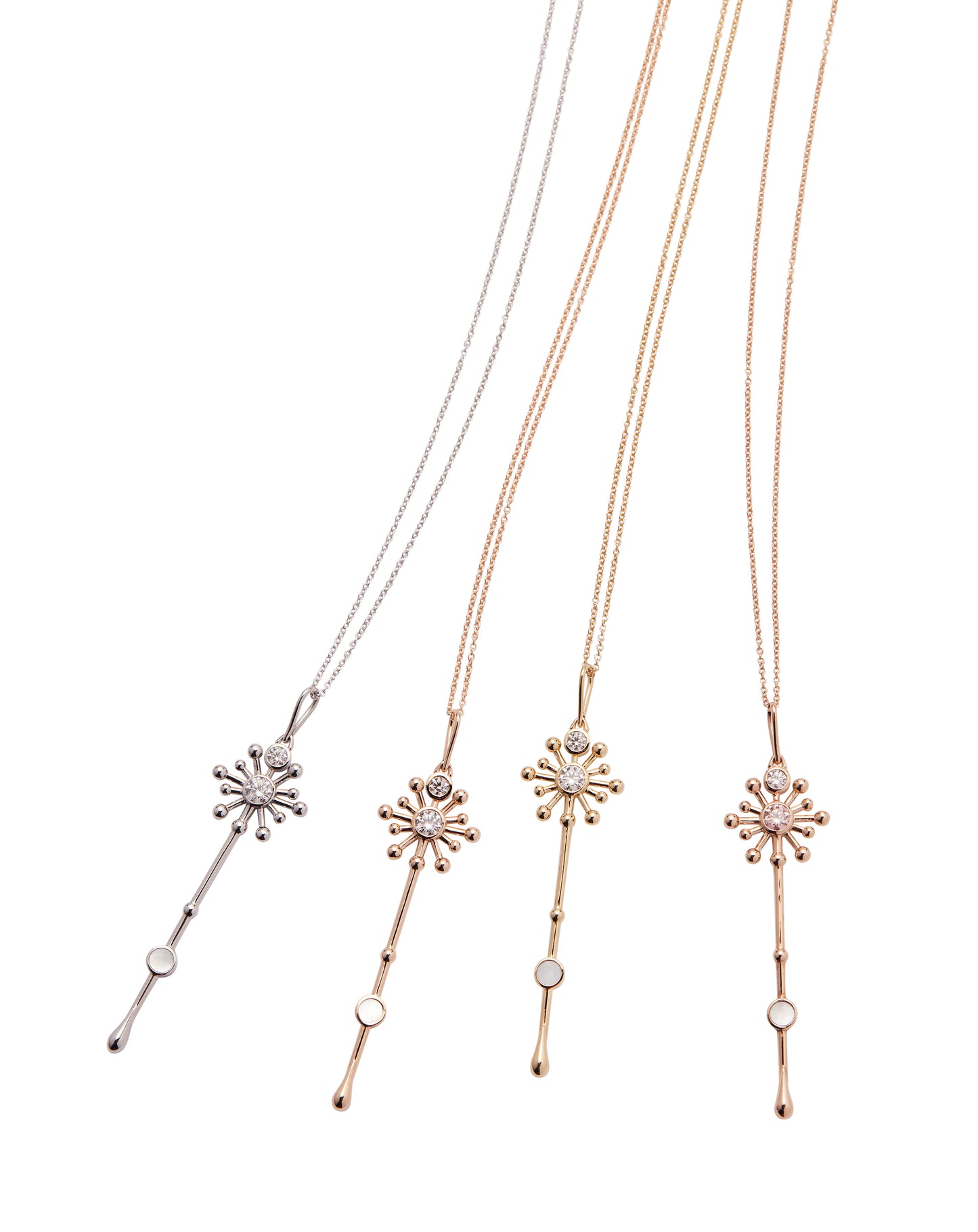 Light Wand Pendant in 18k Rose Gold and Pink Diamond