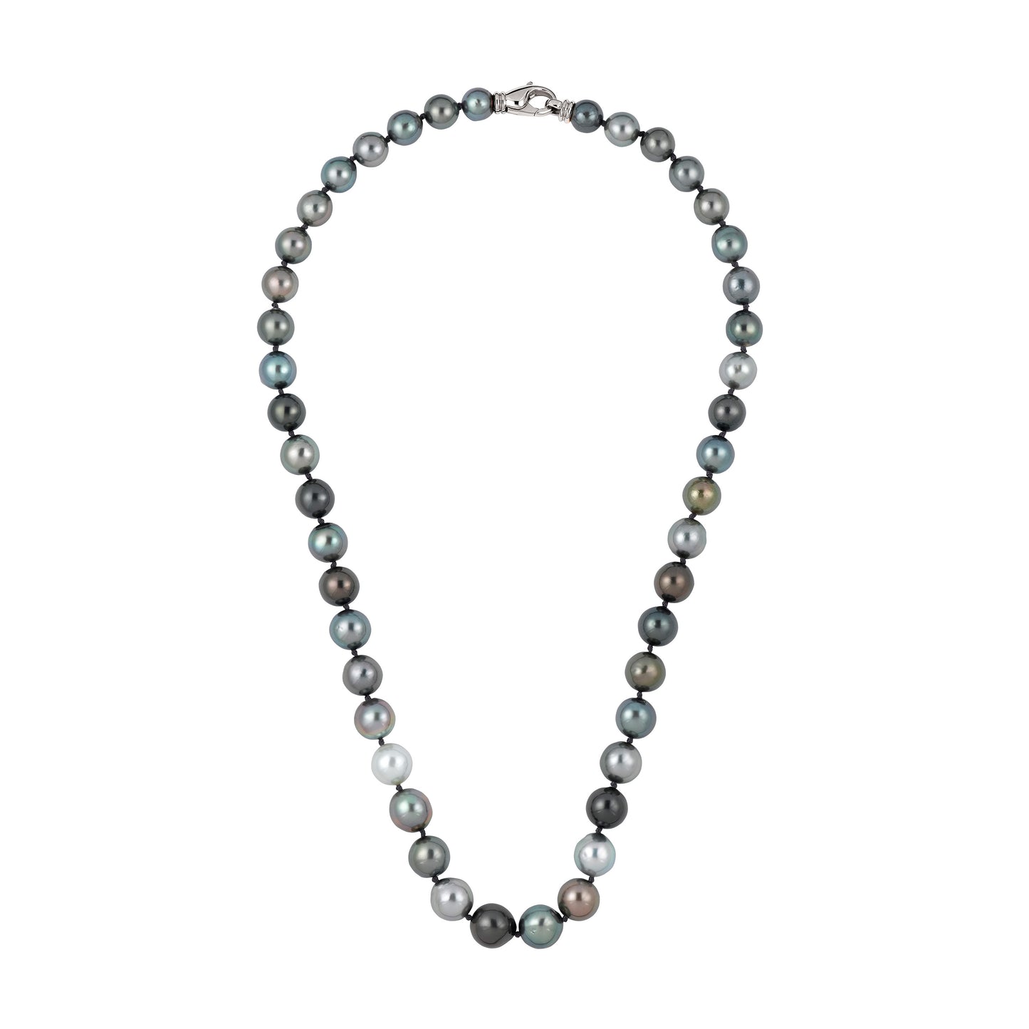 Tahitian Multicolor Near Round Baroque Pearl Strand Necklace, 8-10mm