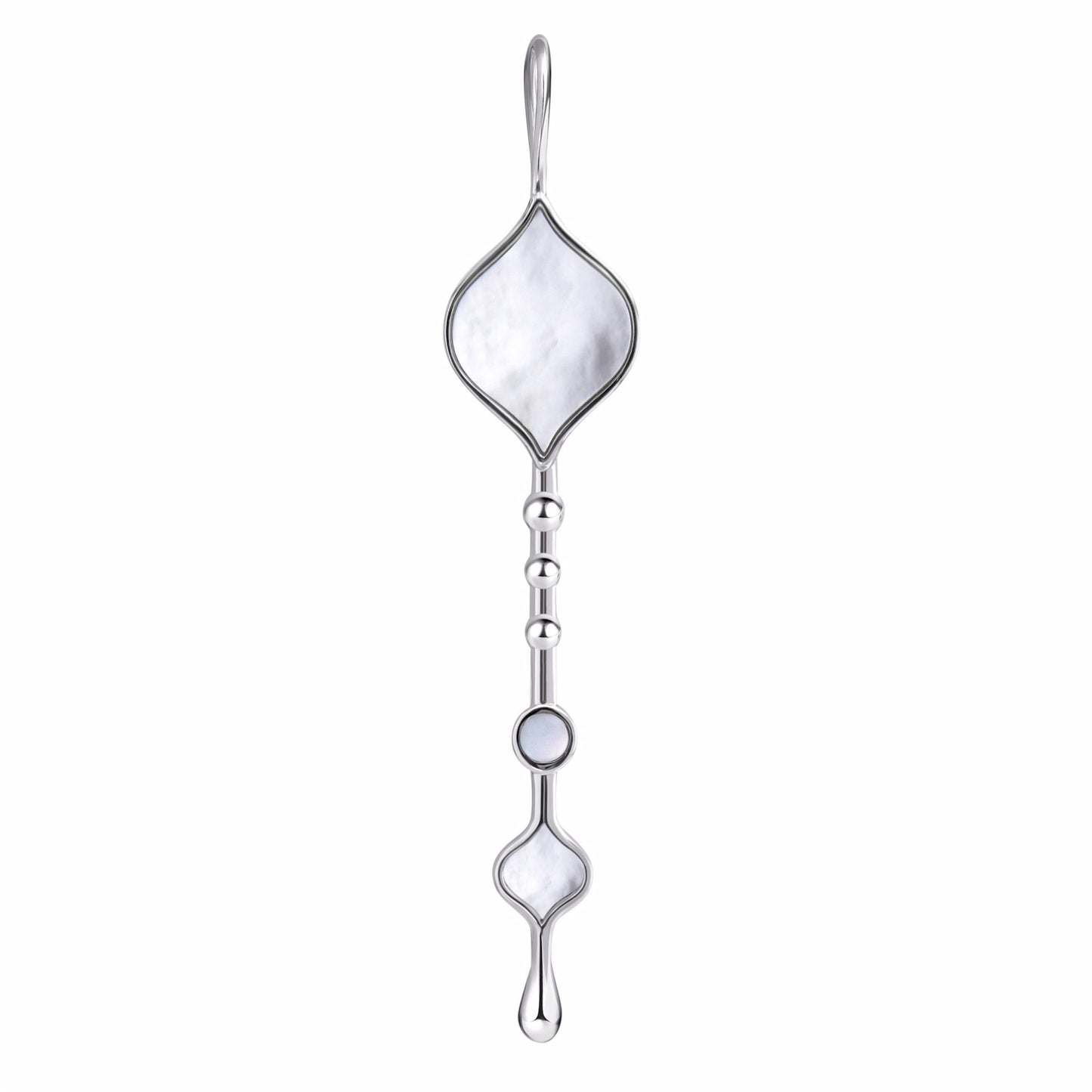 Unity Wand Pendant in sterling silver with luminous mother-of-pearl