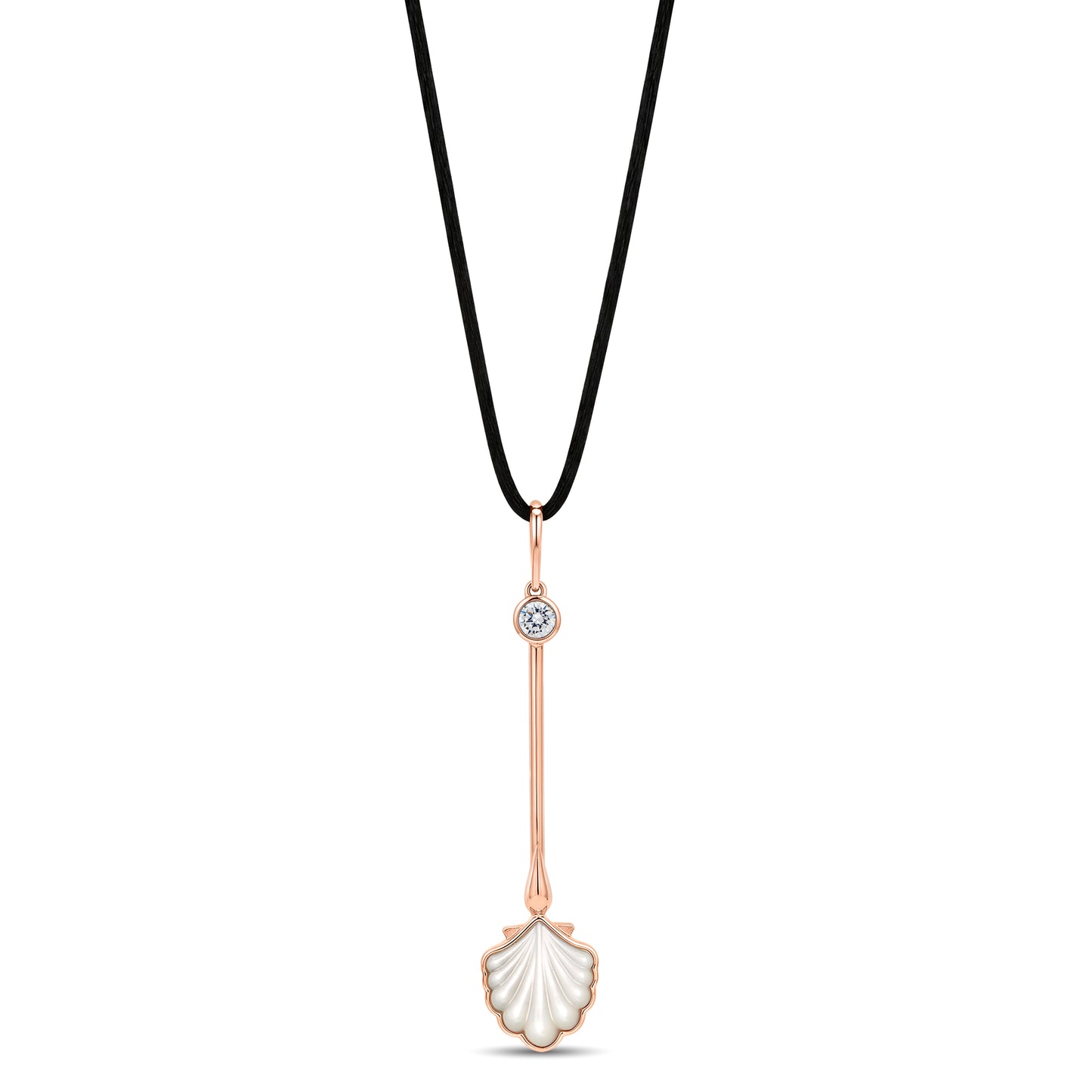 Water Wand Pendant in 18K rose gold with luminous mother-of-pearl