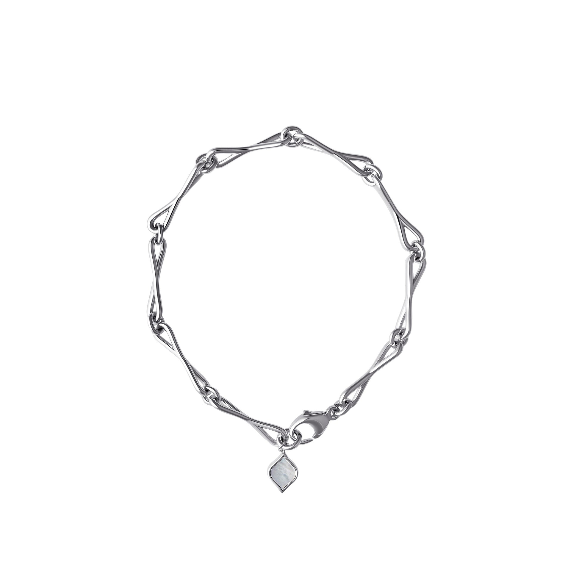 Waterdrop sterling silver bracelet with medium links 