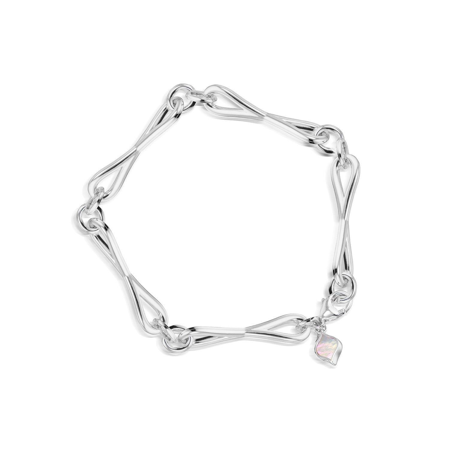 Sterling silver WaterDrop link bracelet with large links