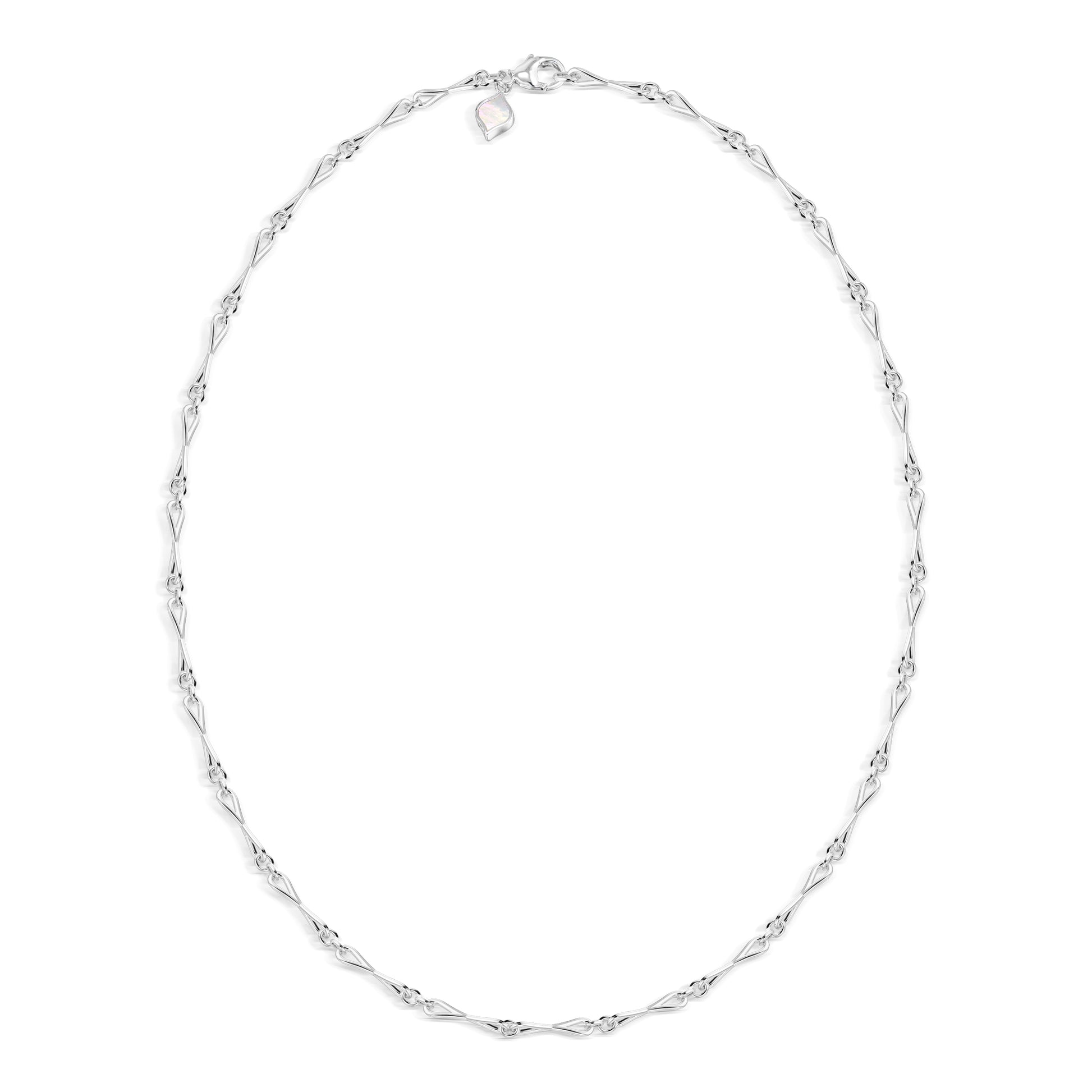 WaterDrop sterling silver necklace with medium links