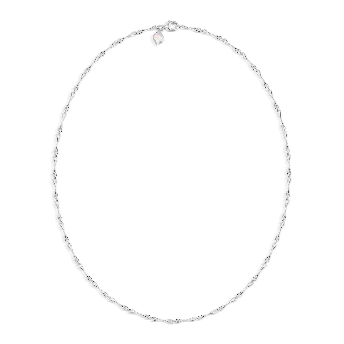 WaterDrop sterling silver necklace with small links 