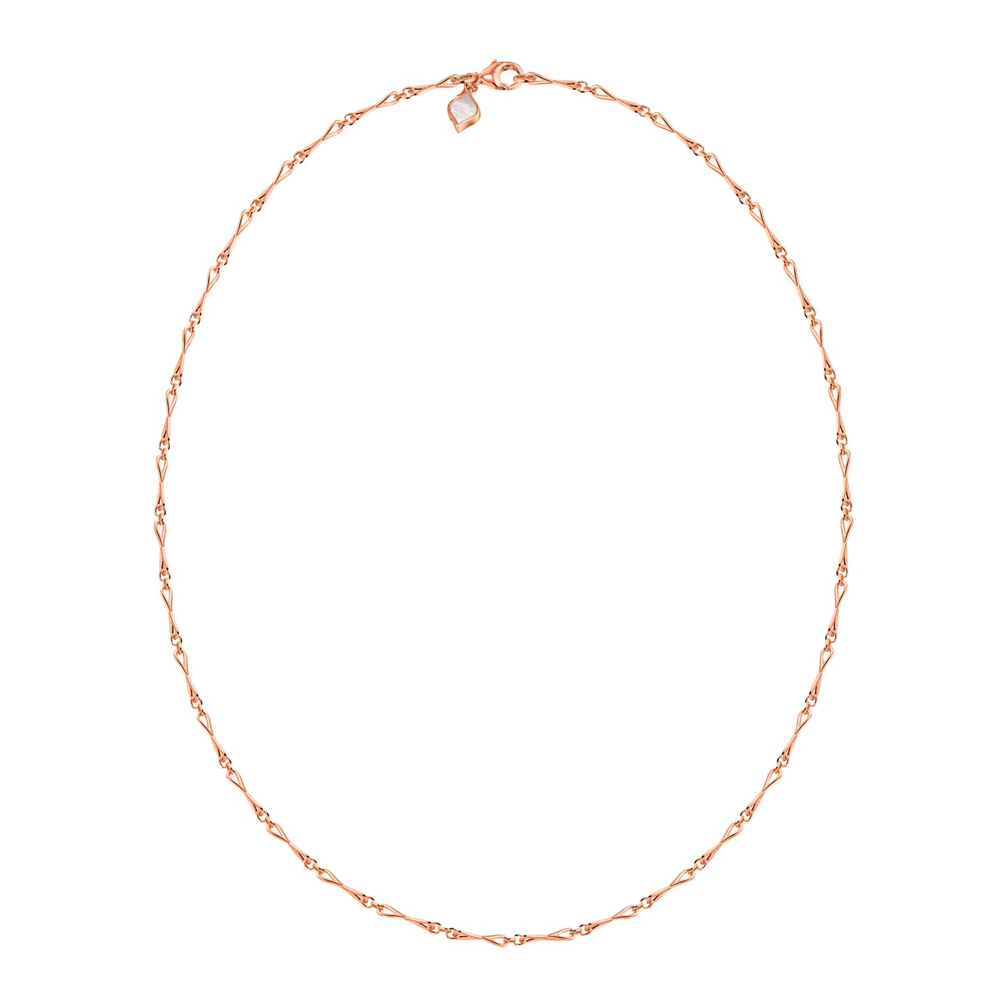 WaterDrop Small Link Necklace in 14k Rose SMO Gold