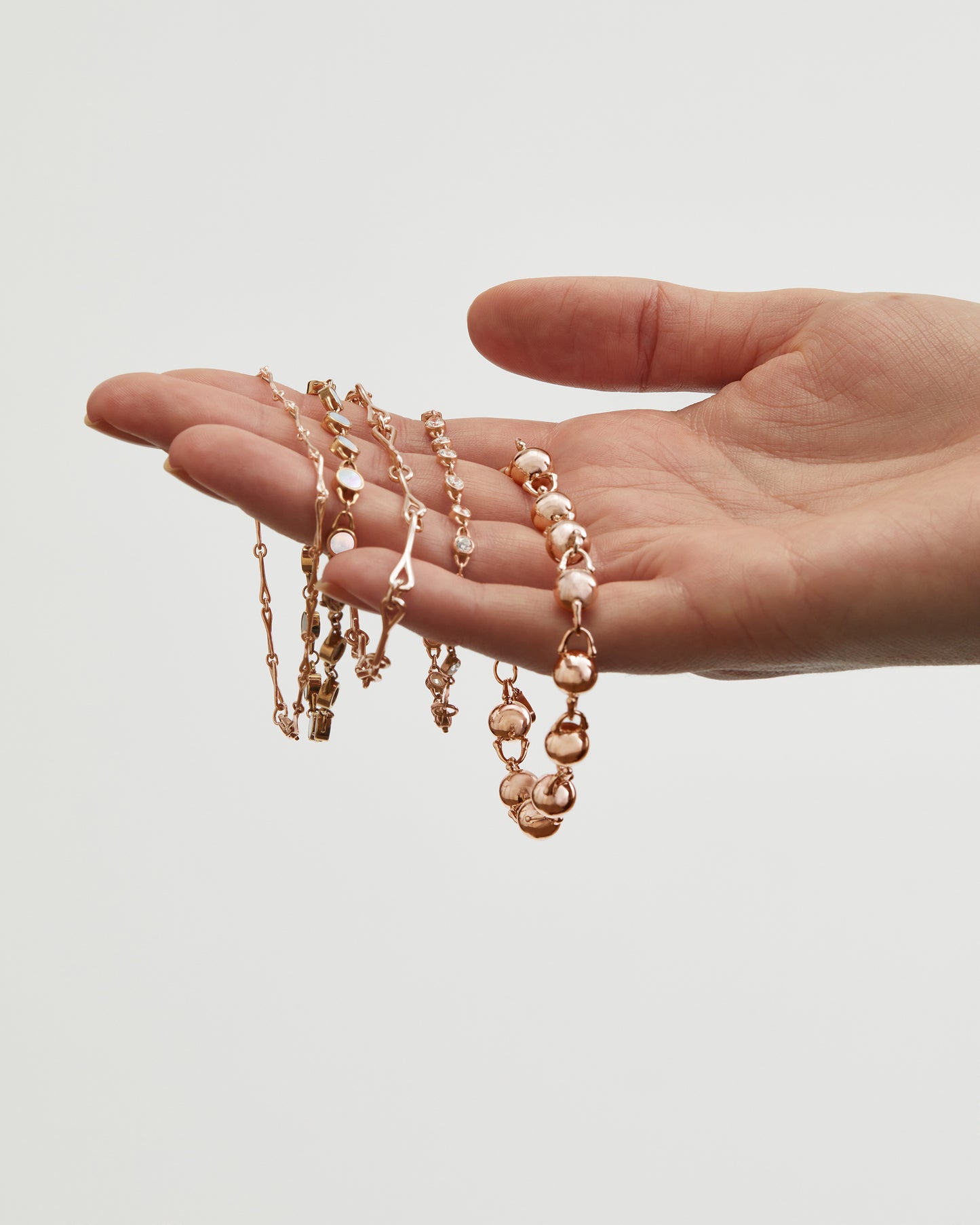 TreasureLock Mother-of-Pearl Bracelet 4mm in 18k Rose Gold