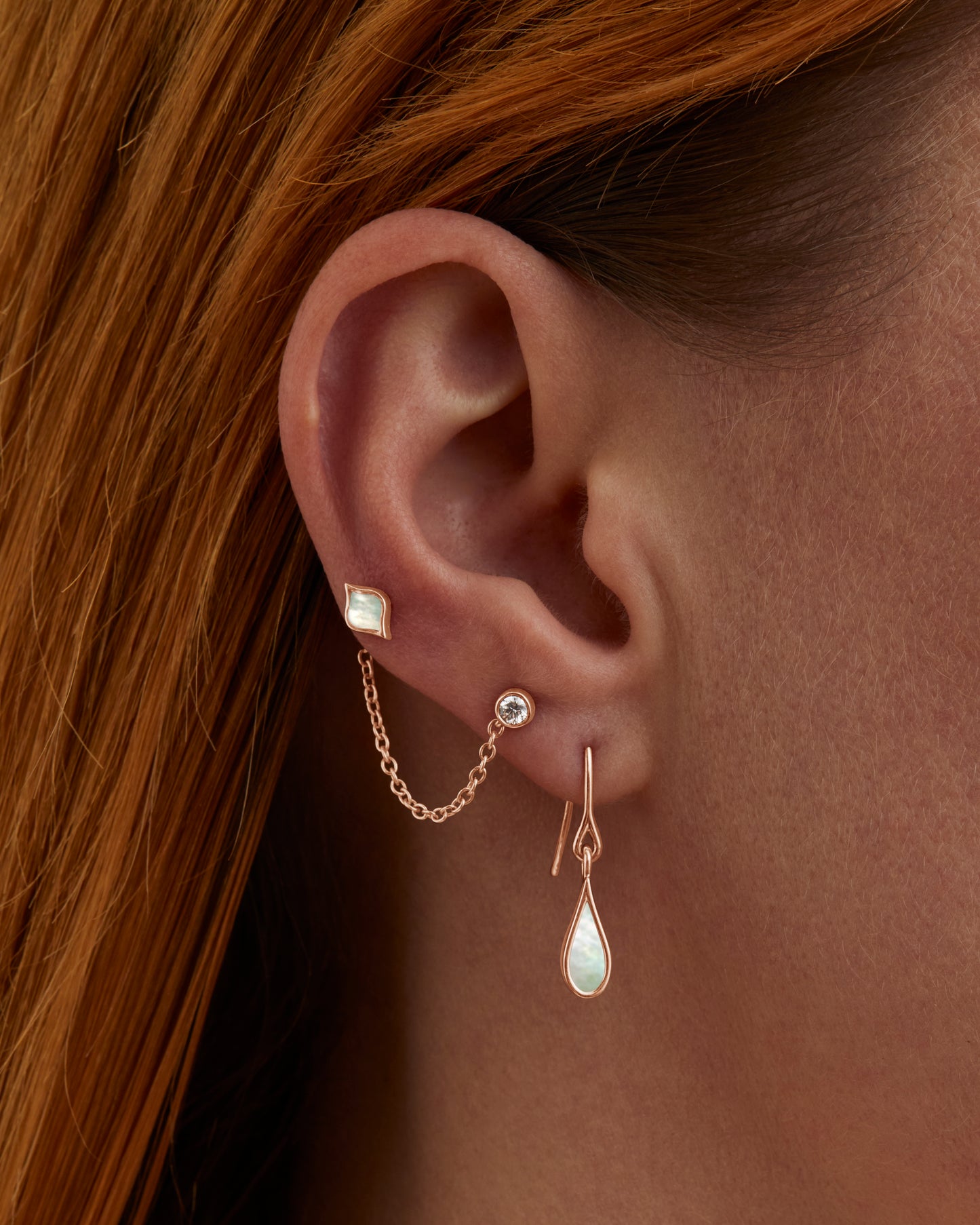 FINAL SALE WaterDrop Mother-of-Pearl Earrings in Rose Gold