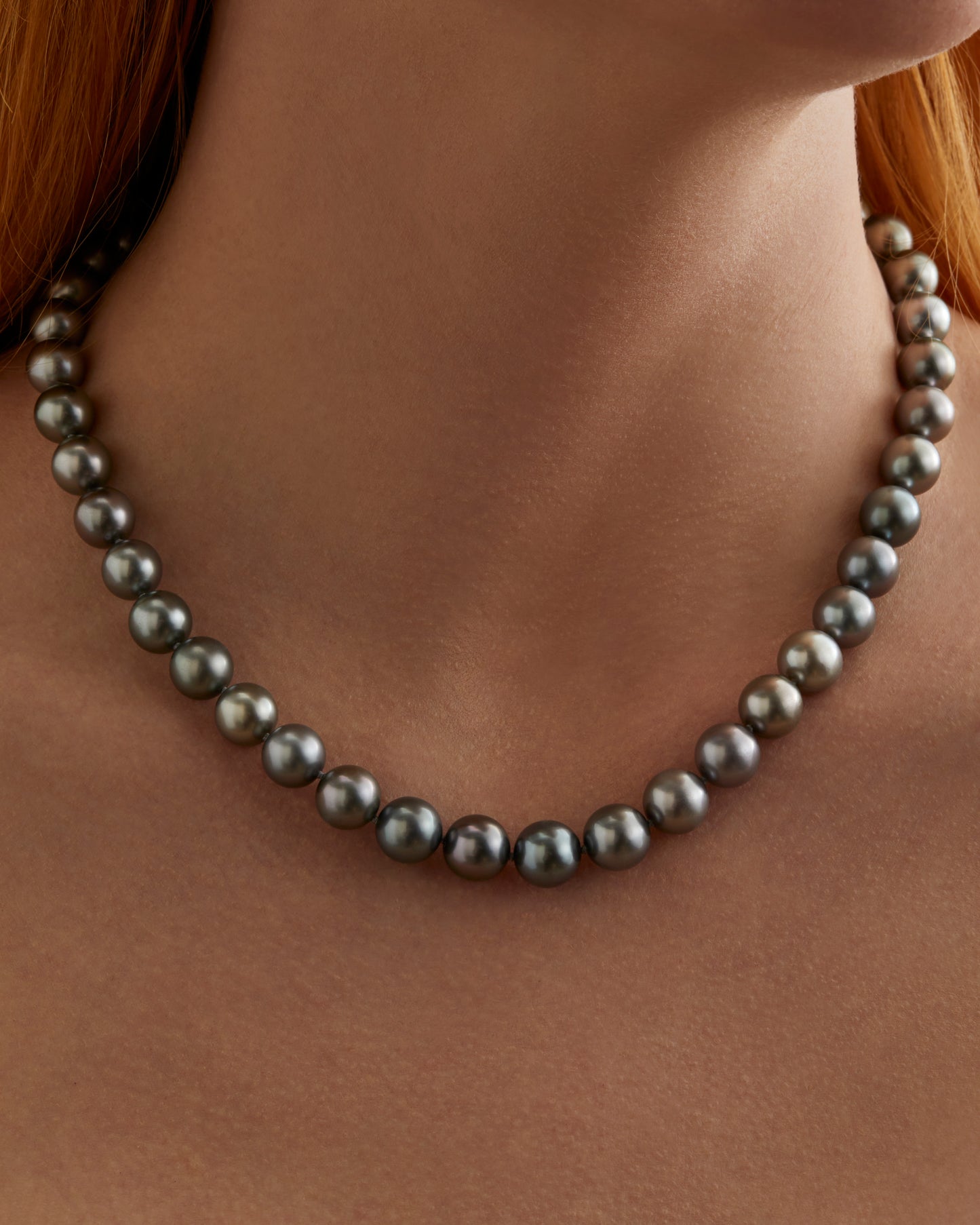 Tahitian Round Pearl Necklace in Rose Gold