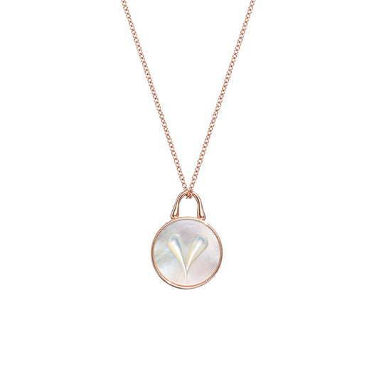 Cameo Heart Pendant 12mm in 18k Rose Gold