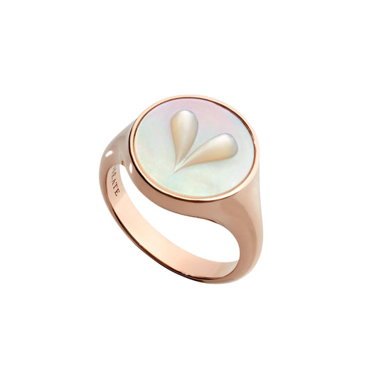 All My Heart Steel Ring with Laser Cutting Pink Gold / E48