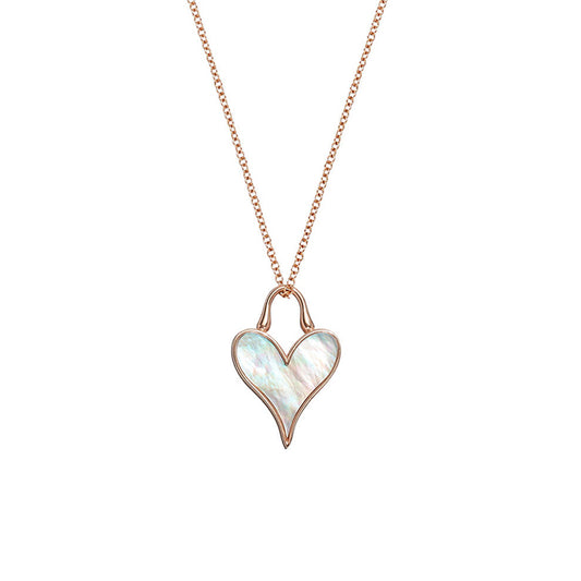 LoveLock Pendant 12mm in 18k Rose Gold and Mother-of-Pearl