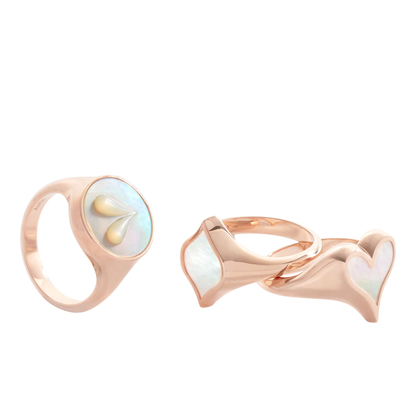 Love Signet Ring 10mm in Rose Gold