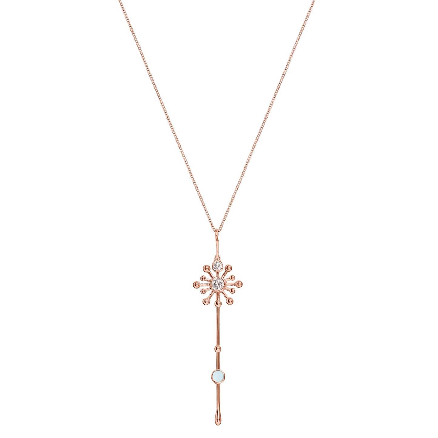 Roseate Light Wand pendant in 18k rose gold with mother-of-pearl