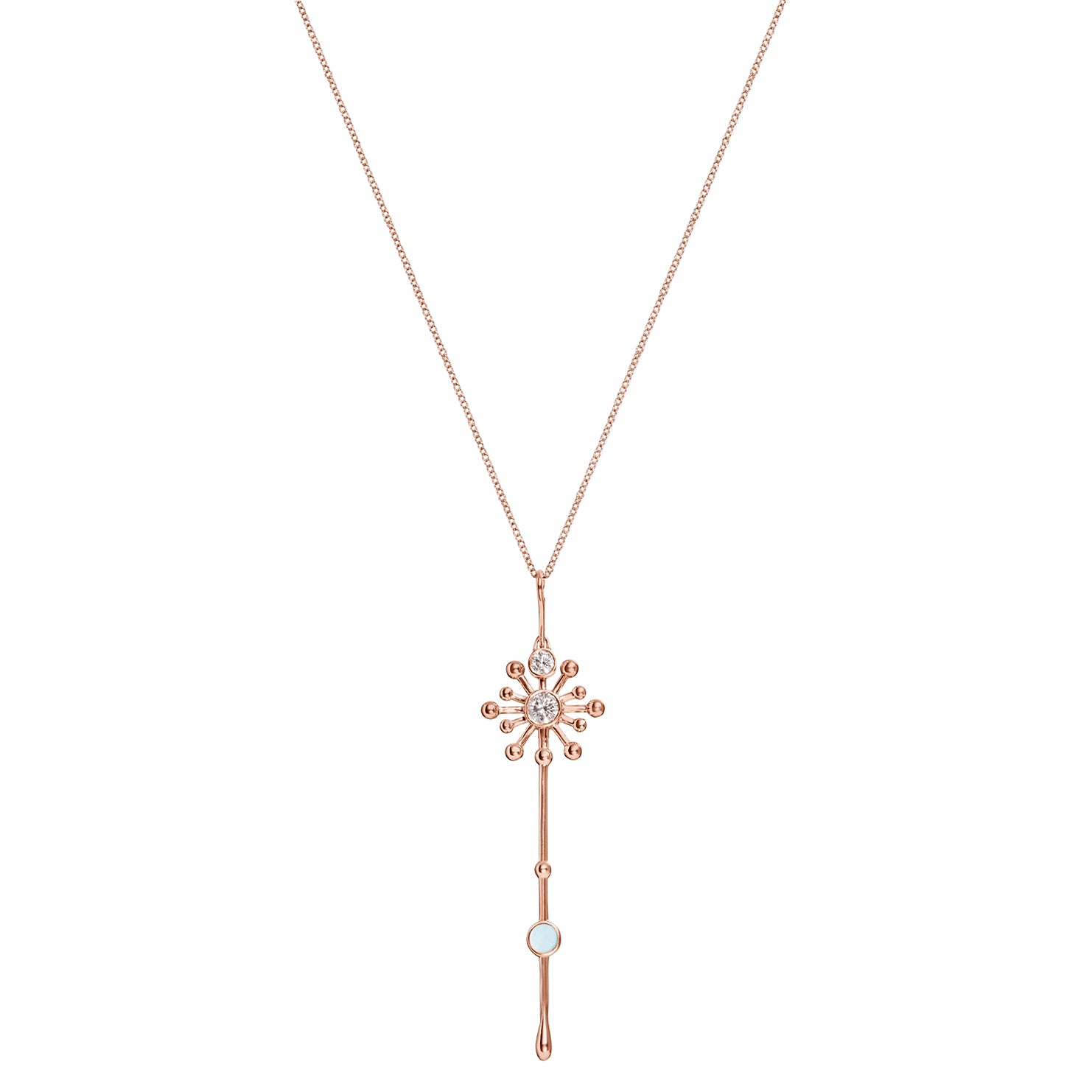 Roseate Light Wand pendant in 18k rose gold with mother-of-pearl