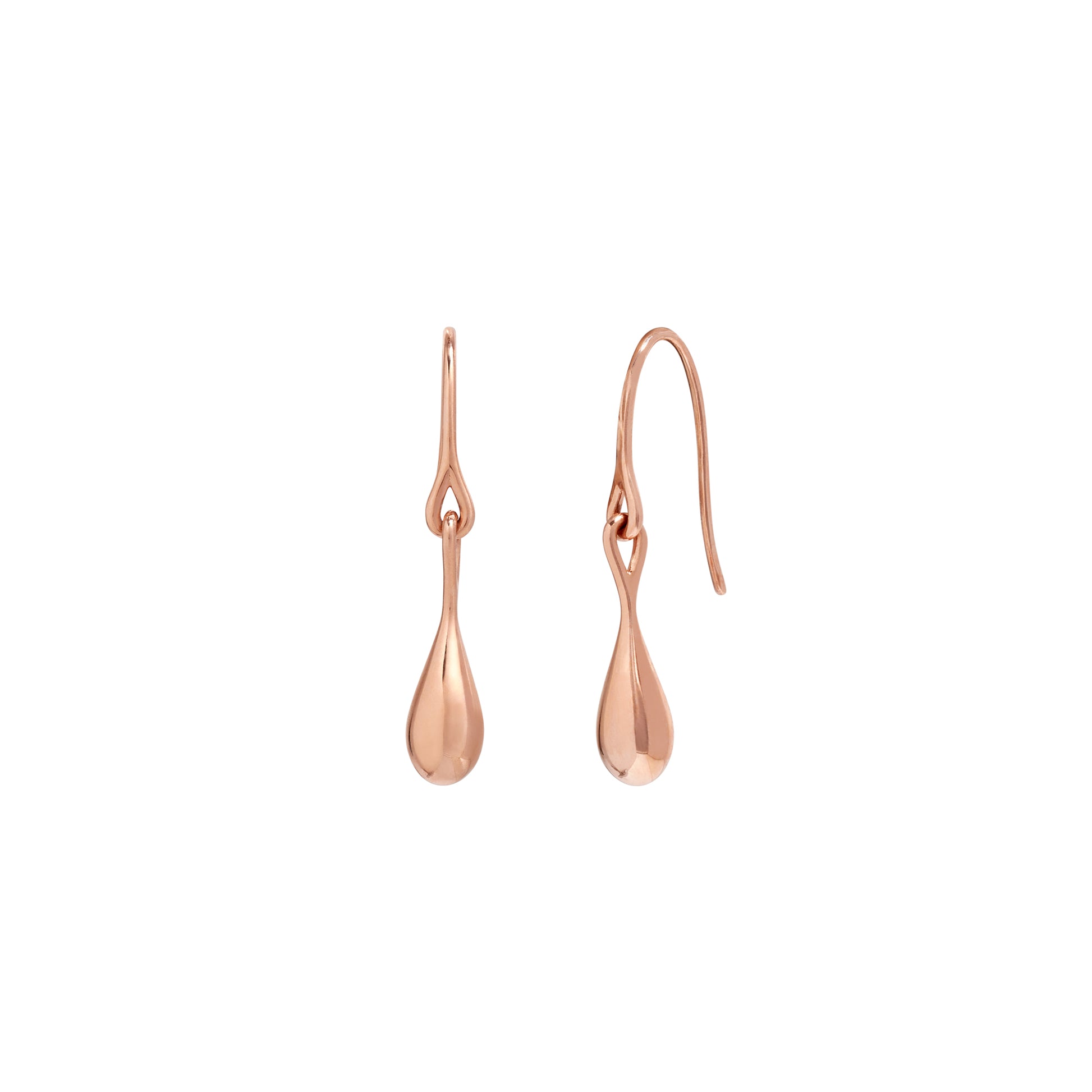 Roseate WaterDrop small earrings in 14k rose gold with mother-of-pearl